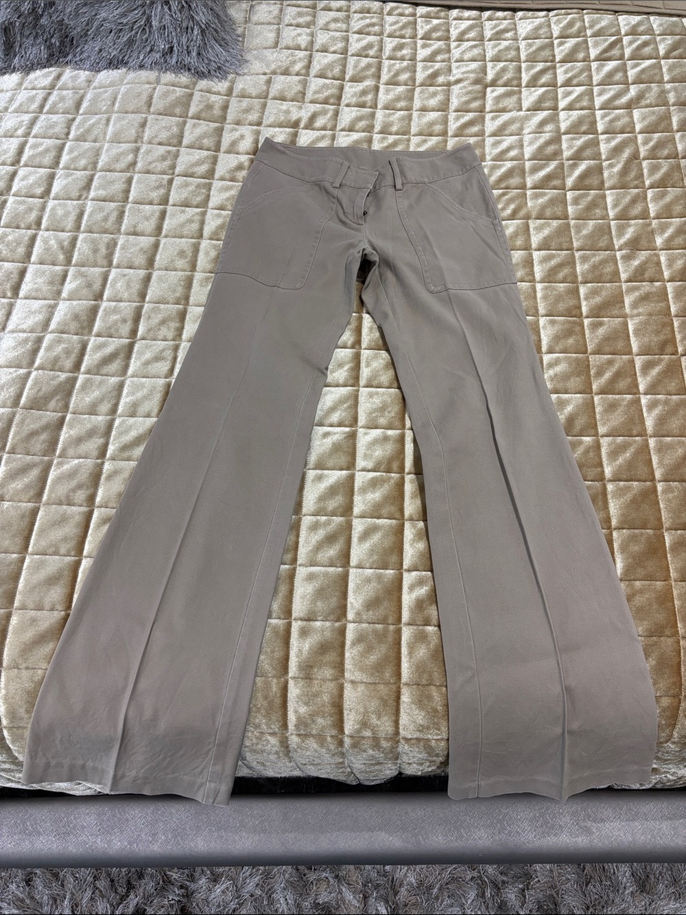 Ann Taylor Boot-Cut Pants in Taupe